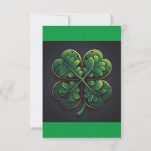 St. Patrick's Day Card With a Four Leaf Clover