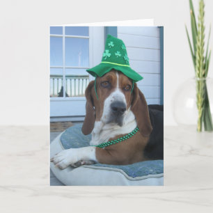 St. Patrick's Day Card with Basset Hound