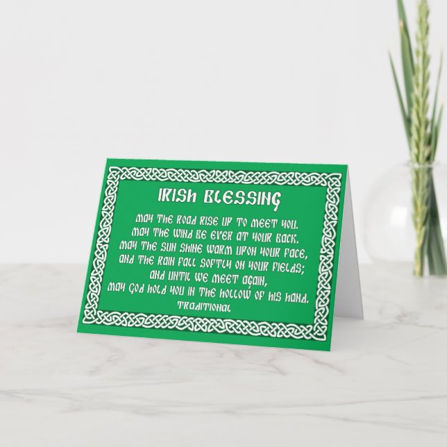 St Patrick's Day Card with Irish Blessing 1 (Front)
