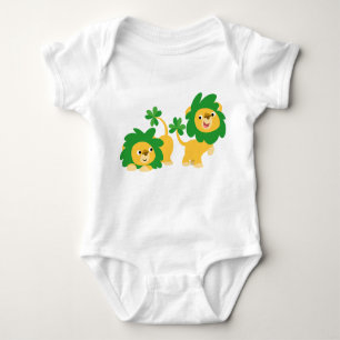 St Patrick's Day Cartoon Lions Baby Apparel Baby Bodysuit