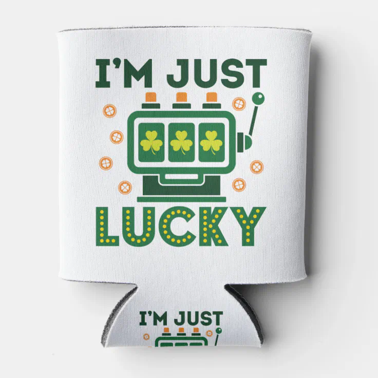 St Patricks Day Casino Slot Machine Lucky Can Cooler (Front)
