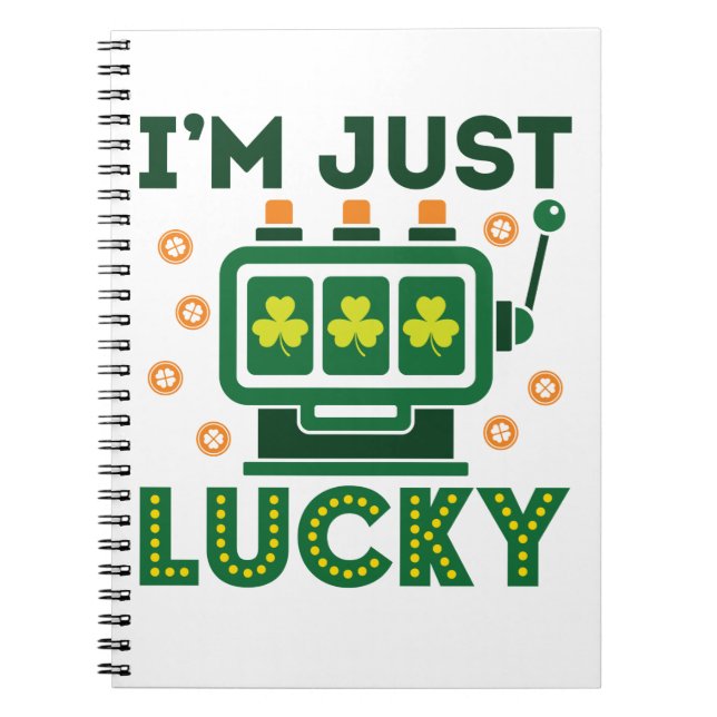 St Patricks Day Casino Slot Machine Lucky Notebook (Front)