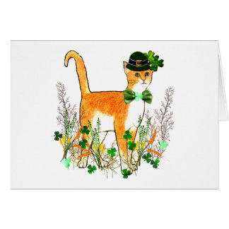 St. Patrick's Day Cat Card