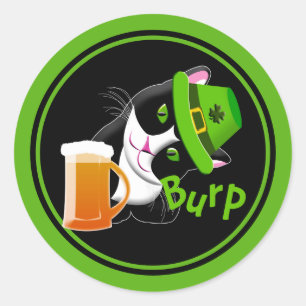 St. Patrick's Day Cat Classic Round Sticker