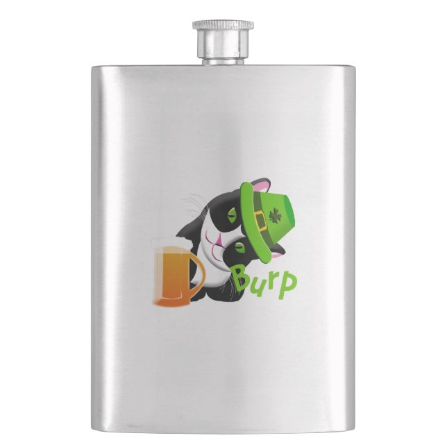 St. Patrick's Day Cat Flask (Front)