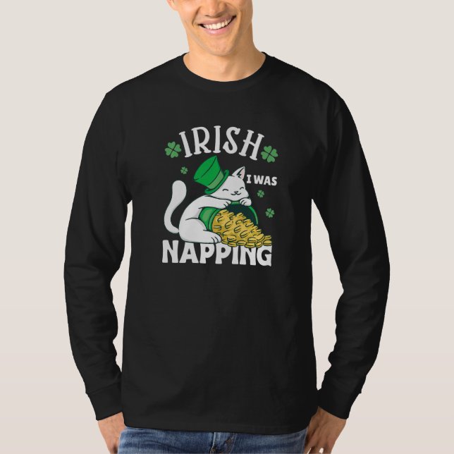 St. Patricks Day Cat i was napping Premium T-Shirt (Front)