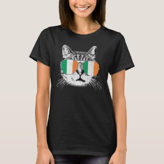 St Patricks Day Cat Irish Flag Catty's Catrick's M T-Shirt