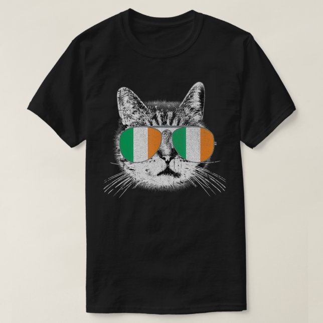 St Patricks Day  Cat Irish Flag Ireland Men Women  T-Shirt (Design Front)