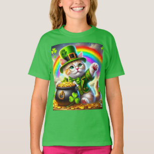 St Patrick's Day Cat Leprechaun Cat Lover T-Shirt