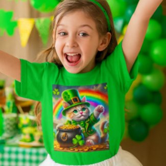 St Patrick's Day Cat Leprechaun Cat Lover T-Shirt