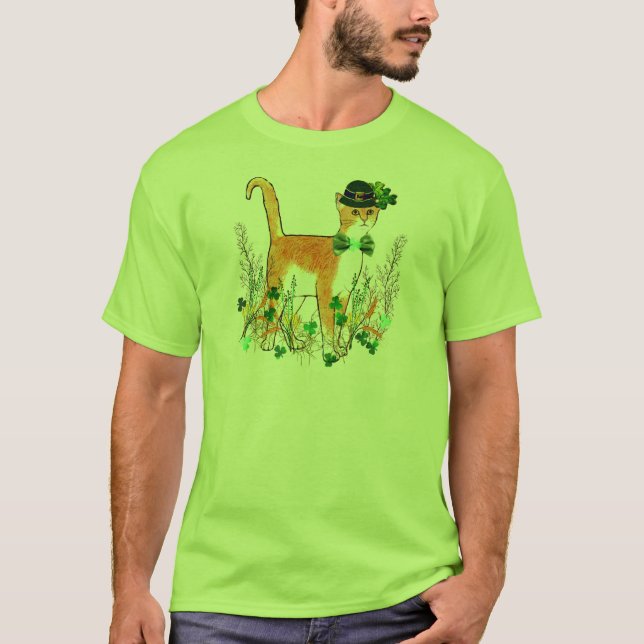St. Patrick's Day Cat T-Shirt (Front)