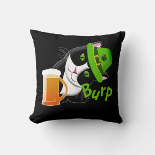 St. Patrick's Day Cat Throw Pillow