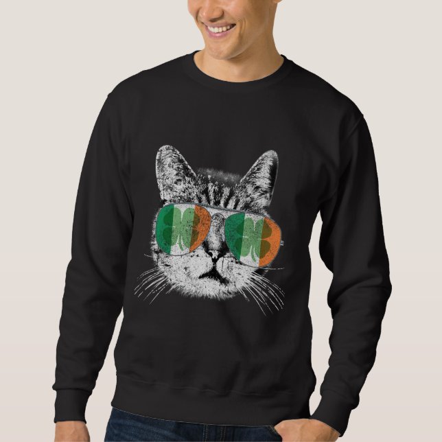 St Patrick's Day Cat Tricks Irish Saint Catty's Sh Sweatshirt (Front)