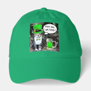 ST PATRICK'S  DAY CAT  WITH GREEN IRISH BEER HAT