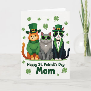 St Patricks Day Cats Mom Card