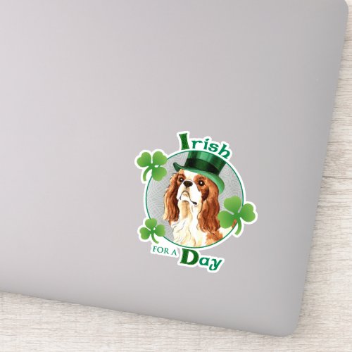 St Patricks Day Cavalier Vinyl Sticker