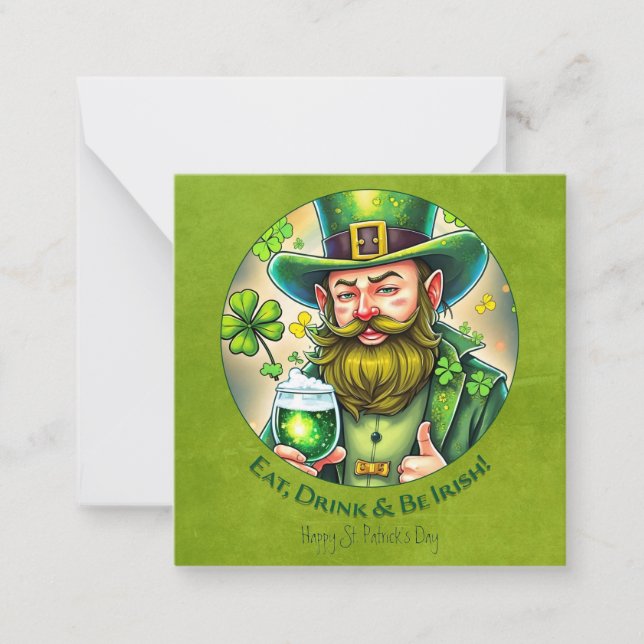 St. Patrick's Day Celebration - a Toast to Happine Note Card (Front)