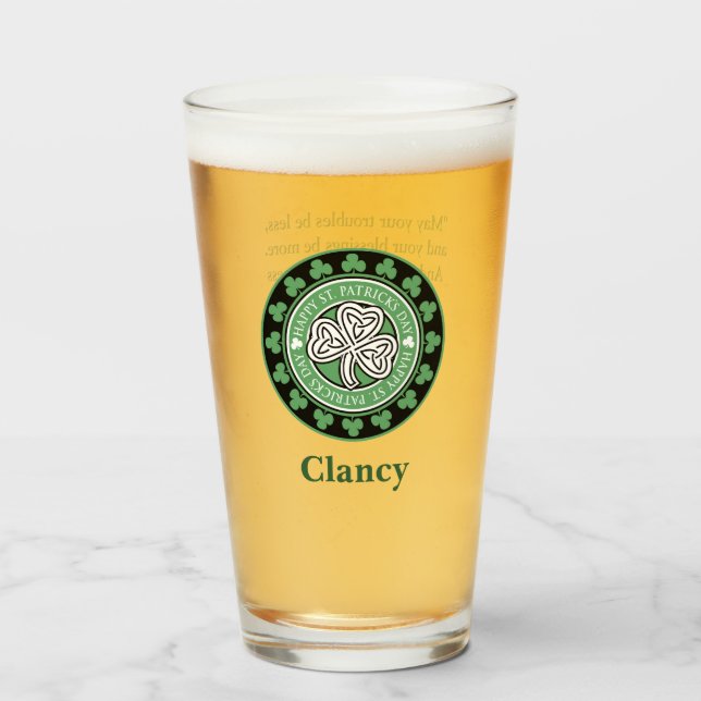 St. Patrick's Day Celebration Glass (Front Filled)