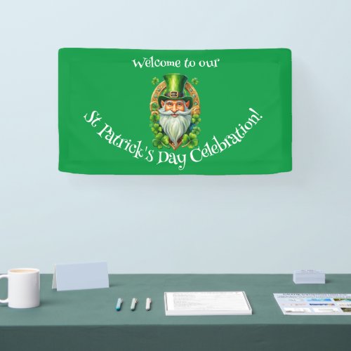 St Patricks Day Celebration Leprechaun  Banner