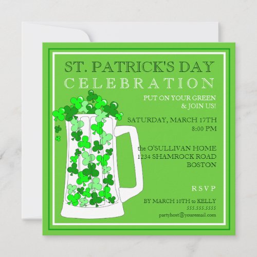 St. Patricks Day Celebration Party Invitation