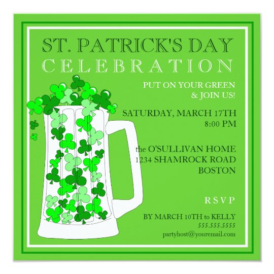 St Patrick's Day Birthday Invitations 5