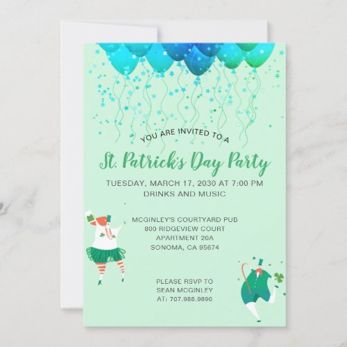 St Patricks Day Celebration Party Invitation