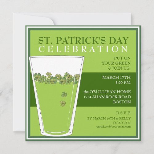 St. Patricks Day Celebration Party Pint Invitation