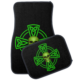 St. Patrick's Day Celtic Cross And Skull Car Floor Mat
