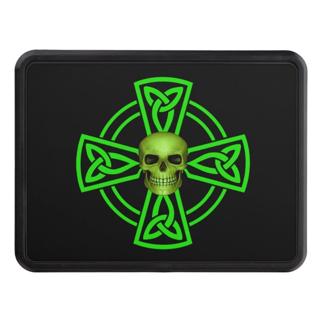 St. Patrick's Day Celtic Cross And Skull Hitch Cover (Front)