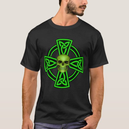 St Patricks Day Celtic Cross And Skull T_Shirt