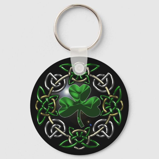 St. Patrick's Day Celtic knot design Keychain (Front)