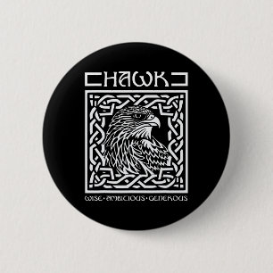 St Patricks Day Celtic Knot Zodiac Hawk Nov 25 - D Button