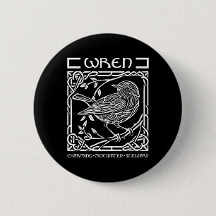 St Patricks Day Celtic Knot Zodiac Wren June 10 - Button