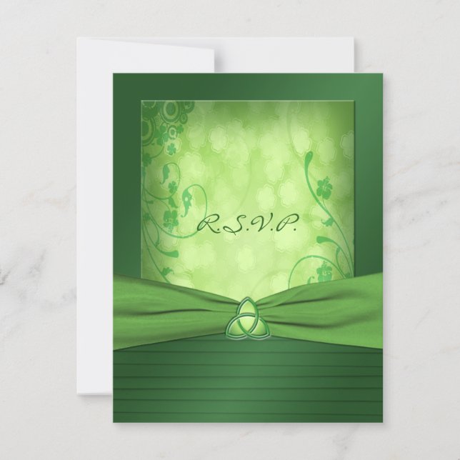 St. Patrick's Day Celtic Love Knot Reply Card (Front)