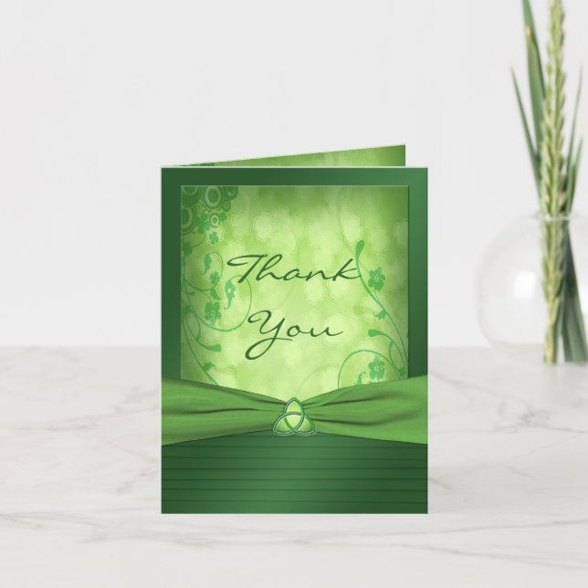 St. Patrick's Day Celtic Love Knot Thank You Card (Front)