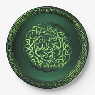 St. Patrick's Day - Celtic Pattern Round Paper Plates