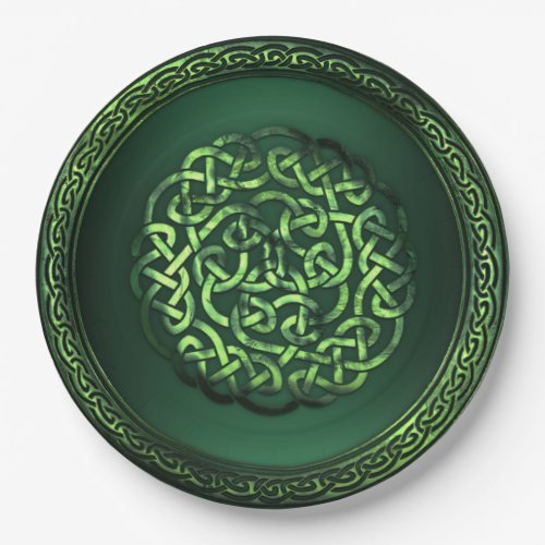 St Patricks Day _ Celtic Pattern Round Paper Plates