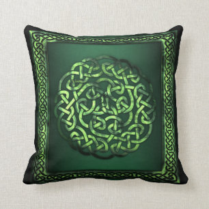 St. Patrick's Day - Celtic Pattern Round/SqFrame Throw Pillow