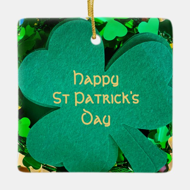 St Patrick's Day Ceramic Ornament (Front)