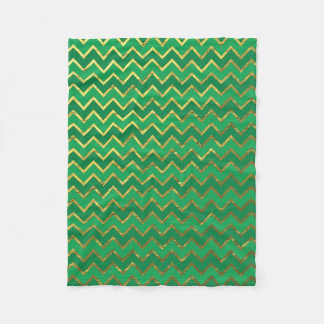 St. Patrick's Day Chevron Fleece Blanket (Front)