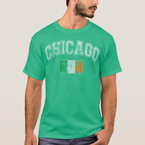 St Patricks Day Chicago Irish Flag T_Shirt