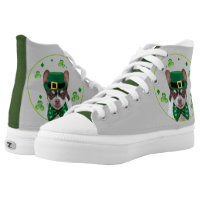 St. Patrick's Day Chihuahua high top tennis shoes