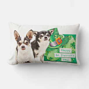 St. Patrick's Day Chihuahua's Lumbar Pillow
