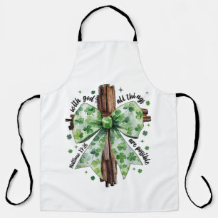 St. Patrick's Day Christian Faith Clover Shamrock Apron