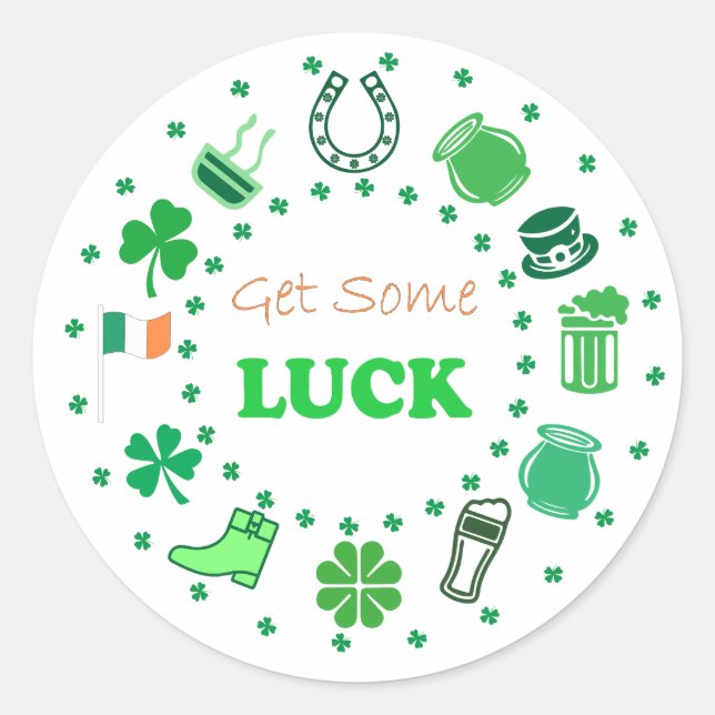 St. Patrick's Day  Classic Round Sticker (Front)