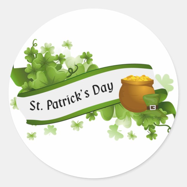 St. Patrick's Day Classic Round Sticker (Front)