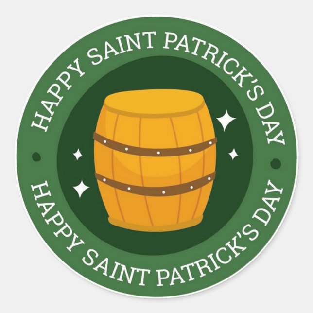 St. Patrick's Day Classic Round Sticker (Front)