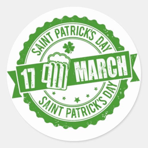 St Patricks Day Classic Round Sticker