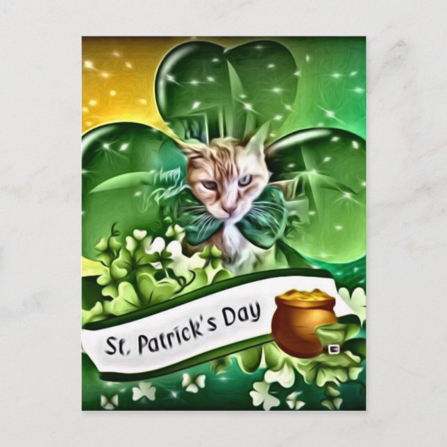 St Patrick's Day Claude Postcard (Front)