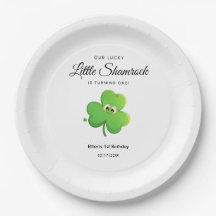St Patrick's Day Clover 1st Birthday  Paper Plates